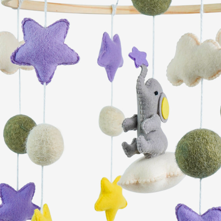 Babble Wrap Cot / Crib Mobile - Stargazer Elephant