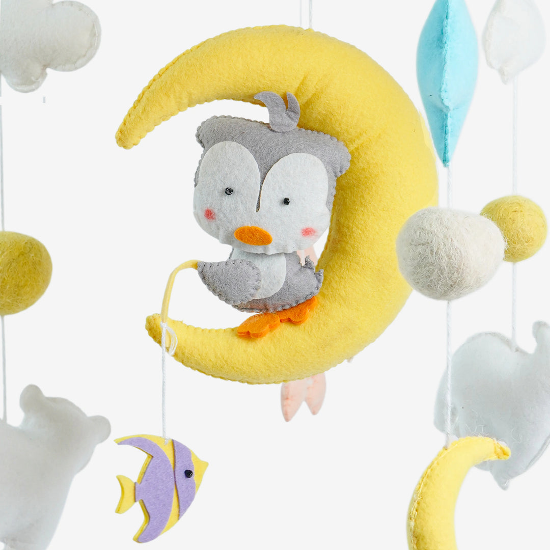 Babble Wrap Cot / Crib Mobile - Penguin Dreams