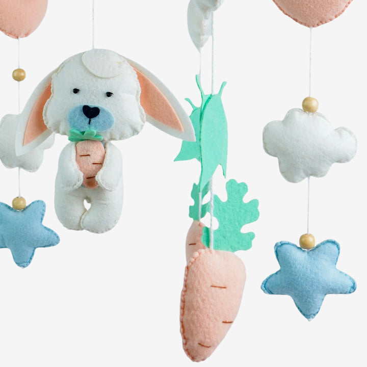 Babble Wrap Cot / Crib Mobile - Bunny Wonderland