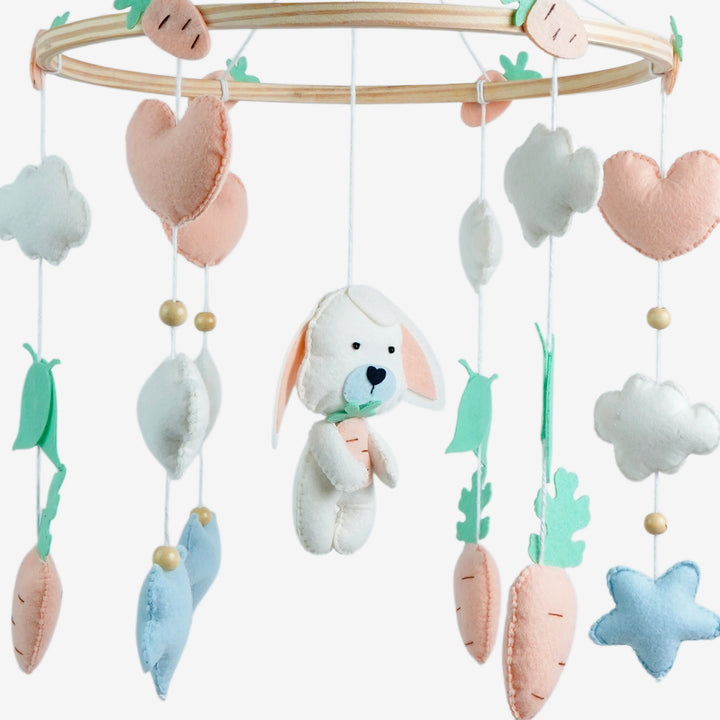 Babble Wrap Cot / Crib Mobile - Bunny Wonderland