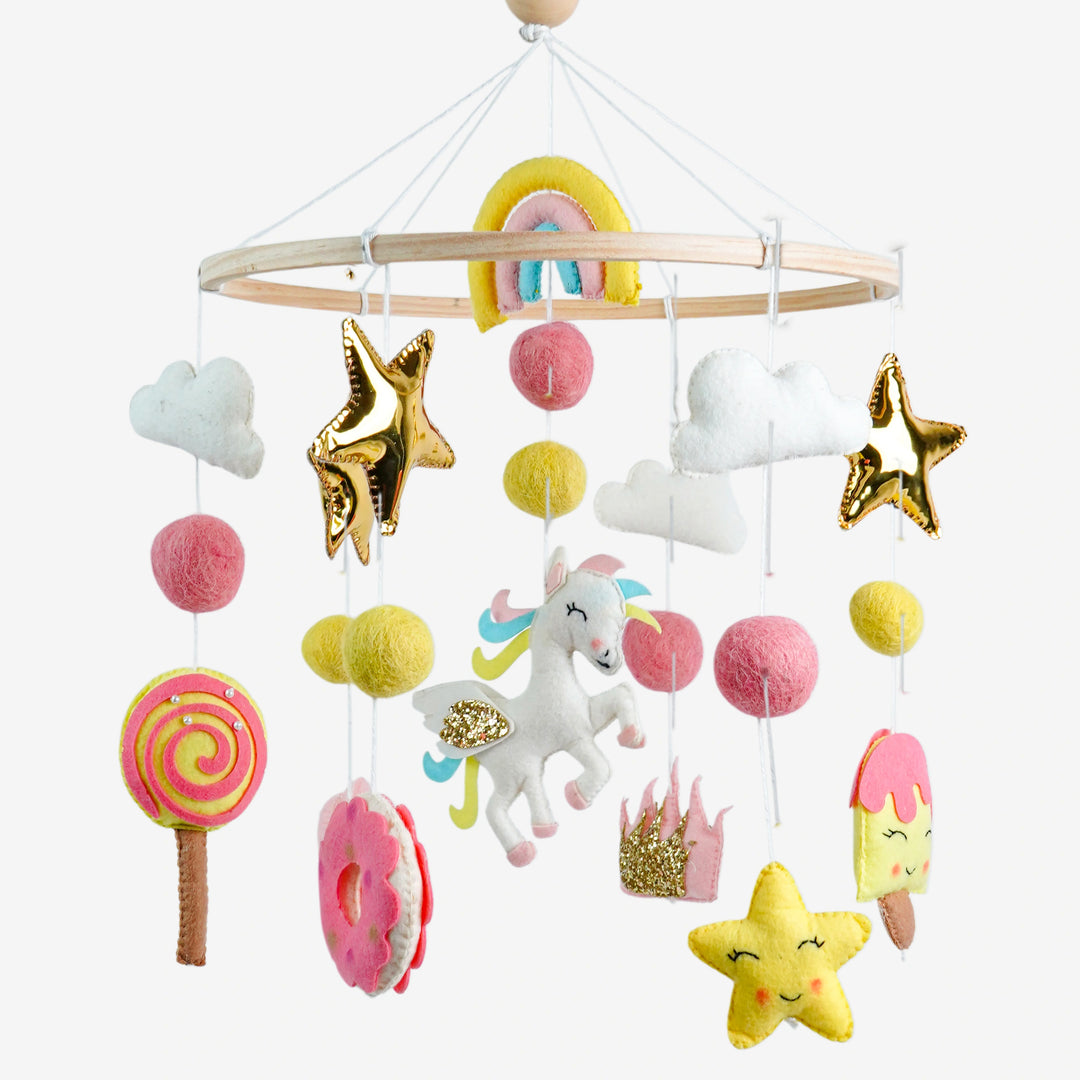 Babble Wrap Cot / Crib Mobile - Whimsical Unicorn