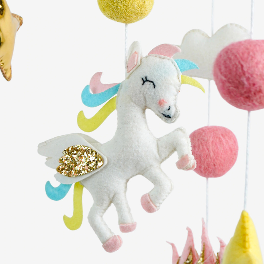 Babble Wrap Cot / Crib Mobile - Whimsical Unicorn