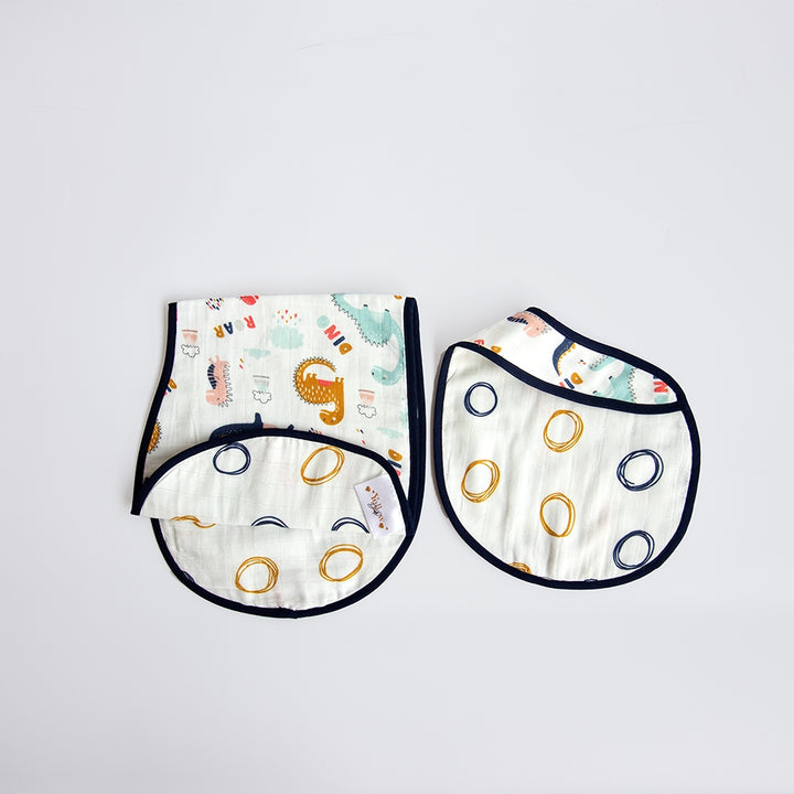 Dino Friend - Reversible Bib & Burpy Cloth Set