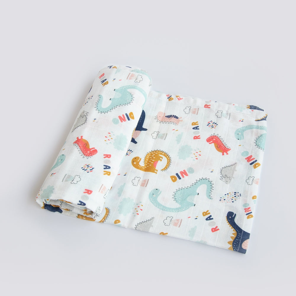 Dino Friend & Doodle Circles - Organic Luxury Swaddles Set