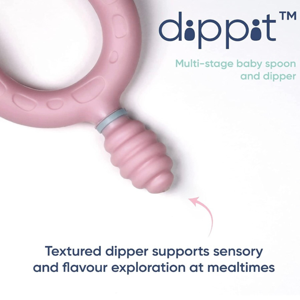 Dippit Multi Stage Baby Weaning Spoon and Dipper Blush - Pack of 2