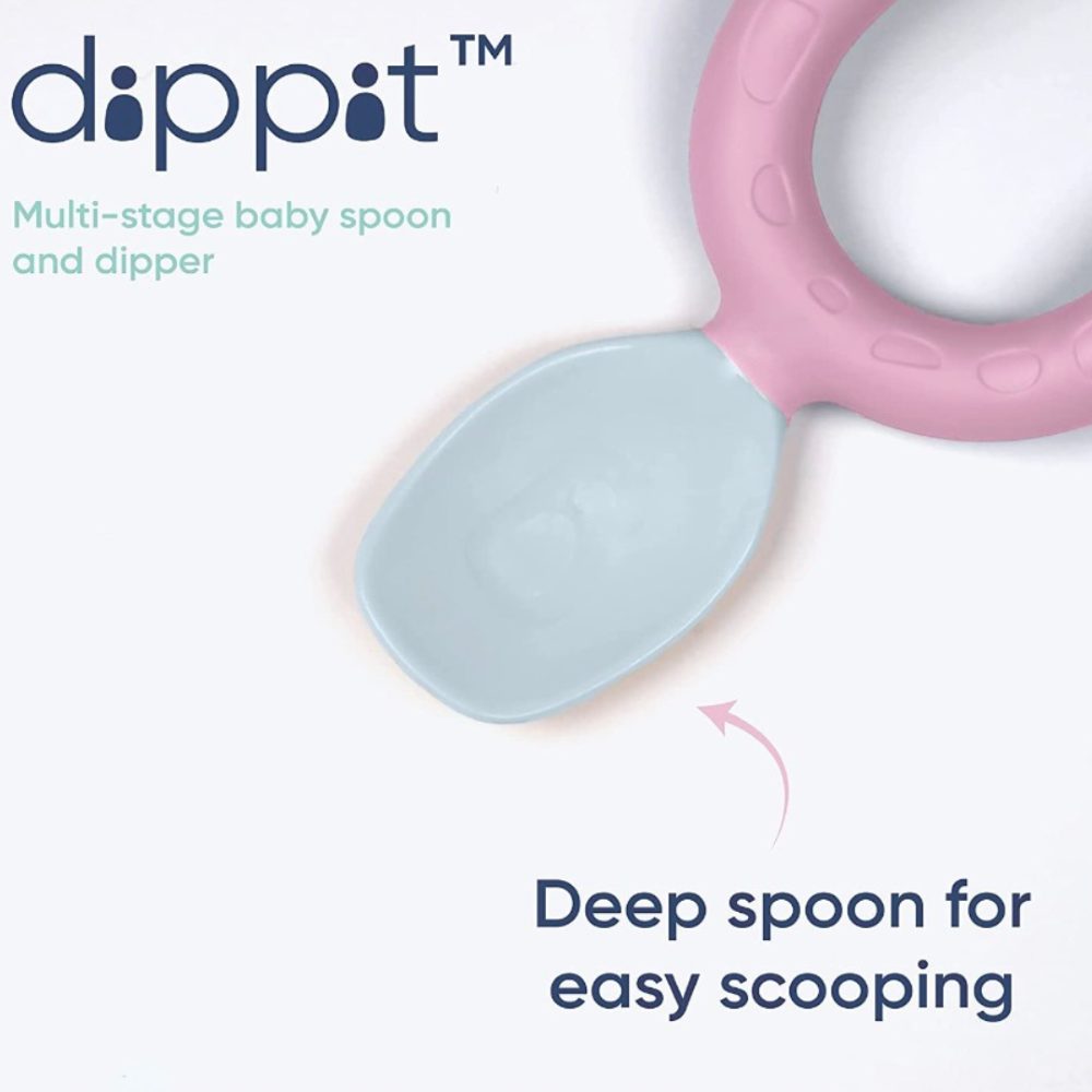 Dippit Multi Stage Baby Weaning Spoon and Dipper Blush - Pack of 2