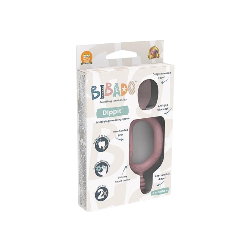 Dippit Multi Stage Baby Weaning Spoon and Dipper Blush - Pack of 2