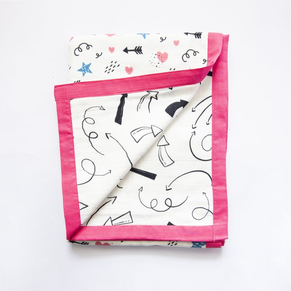 Doodle Arrows - Reversible Muslin Blanket