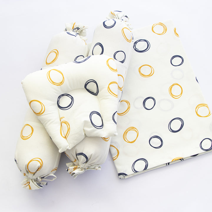 Doodle Circles - Cot Bedsheet Set