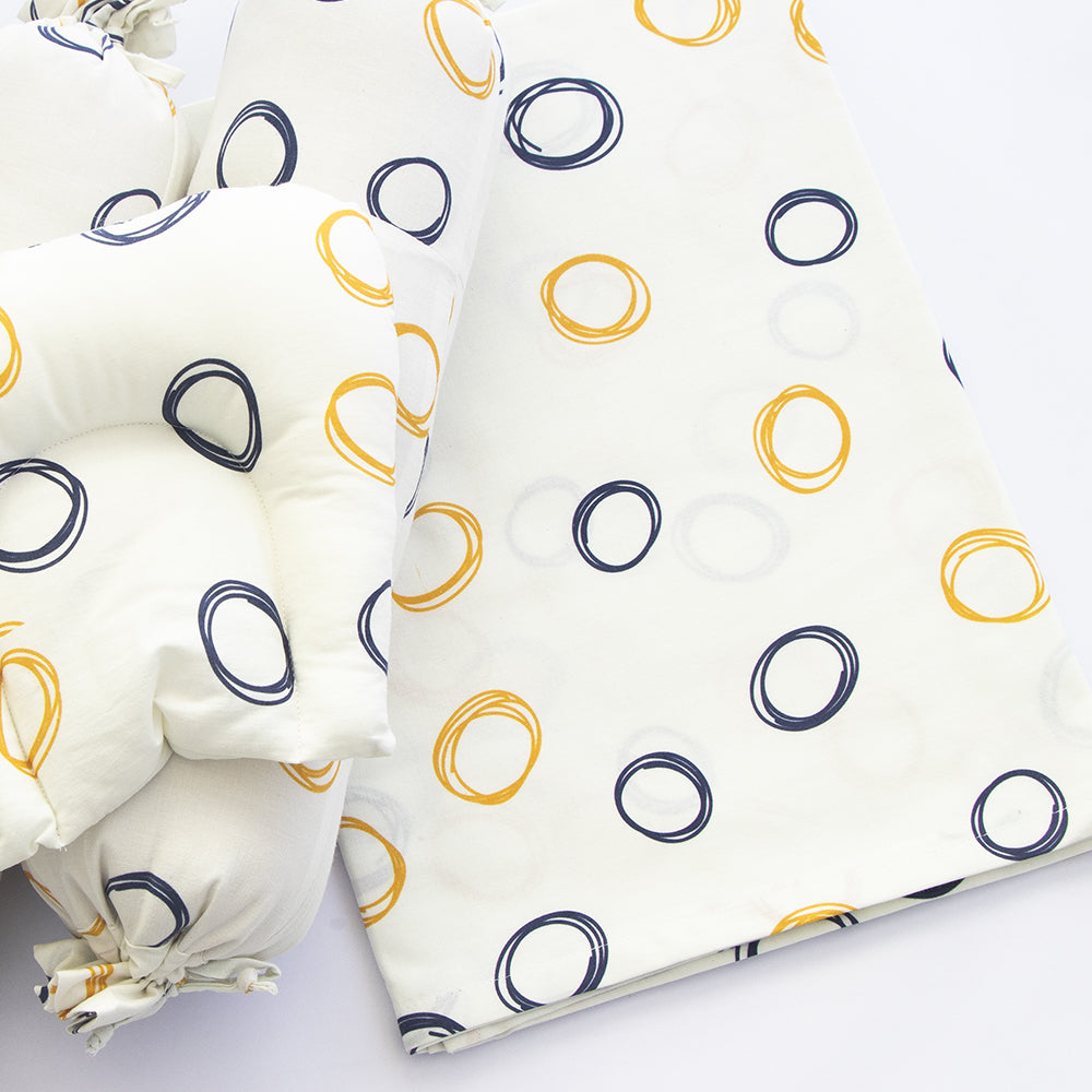 Doodle Circles - Cot Bedsheet Set