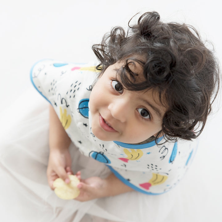 Doodle Hearts - Reversible Bib & Burpy Cloth Set