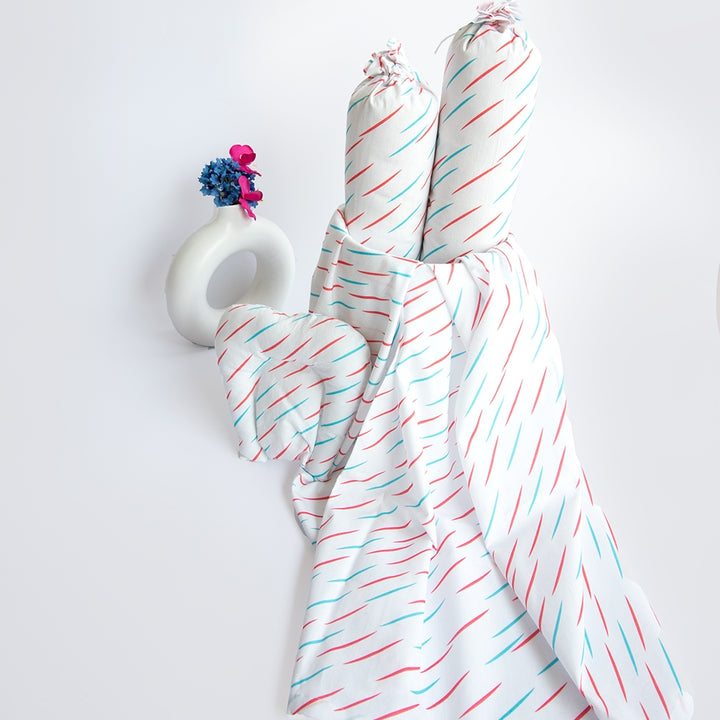 Doodle Rain- Organic Cot Bedding Gift Set