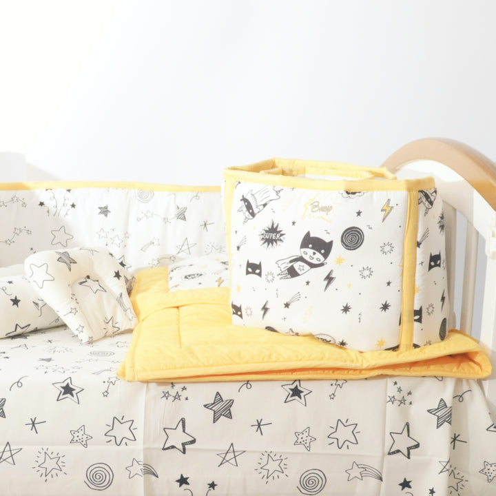 Doodle Stars - Organic Cot Bedding Gift Set