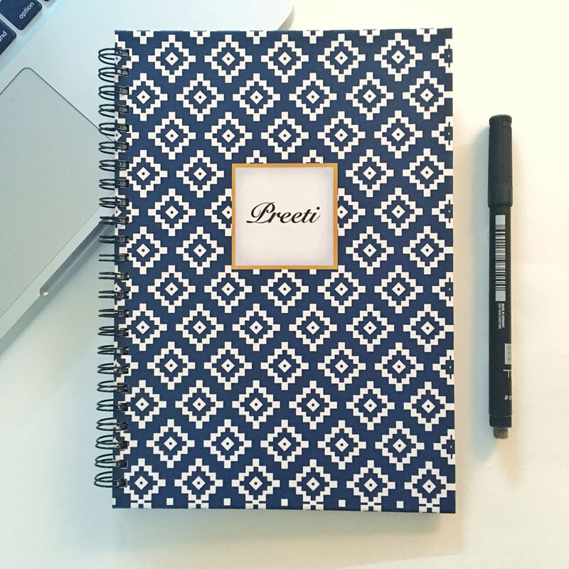 Blue Square Abstract Forever (Rewritable) Notebook