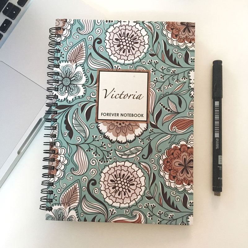 Retro Flower Pattern Forever (Rewritable) Notebook