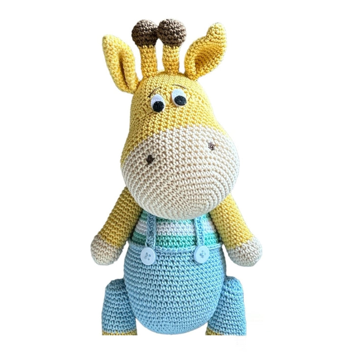 Crochet Toy- Griffin The Giraffe - Turquoise