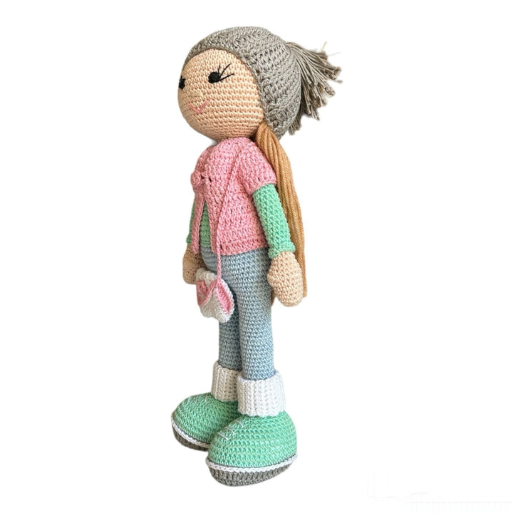 Crochet Toy- Beanie Belle (Pink-Blue)