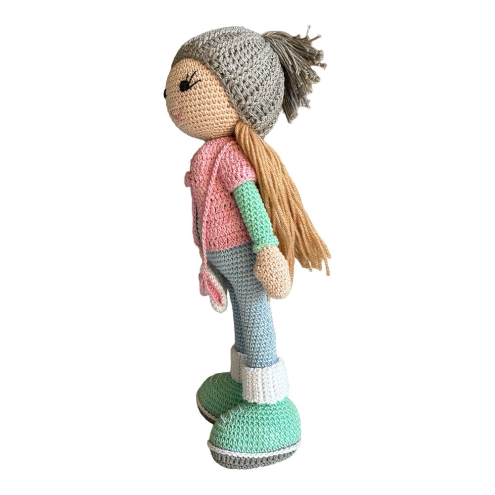 Crochet Toy- Beanie Belle (Pink-Blue)