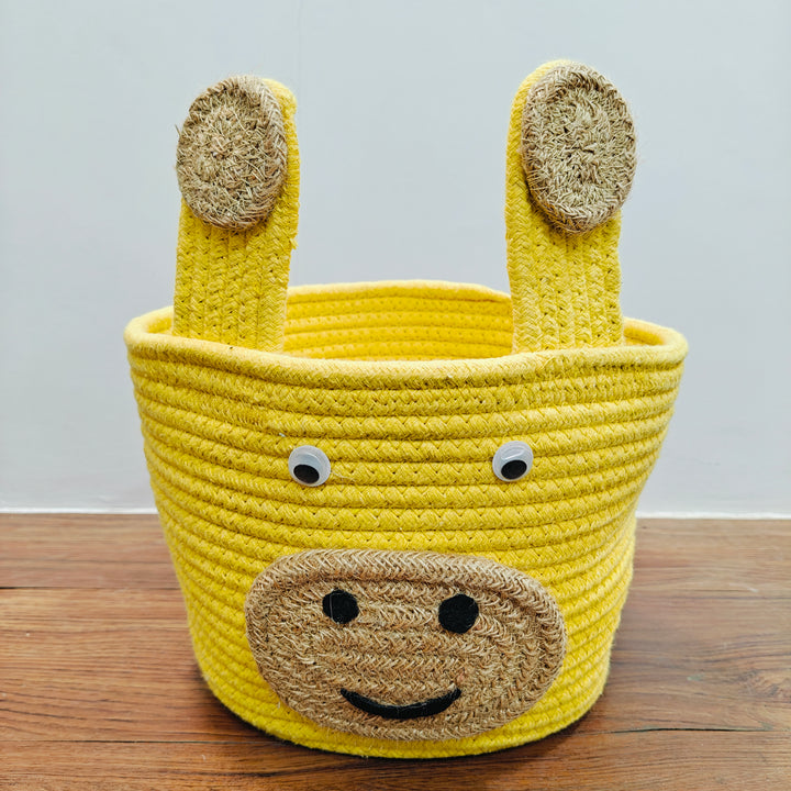 Babble Wrap Jute Cotton Storage Basket - Jolly Giraffe