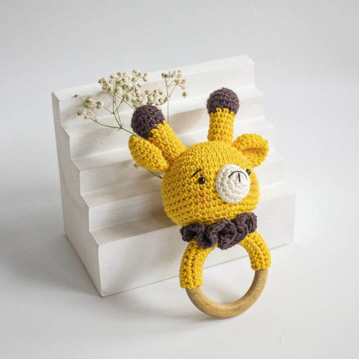 Handmade Giraffe Crochet Rattle