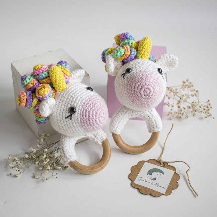 Handmade Unicorn Crochet Rattle