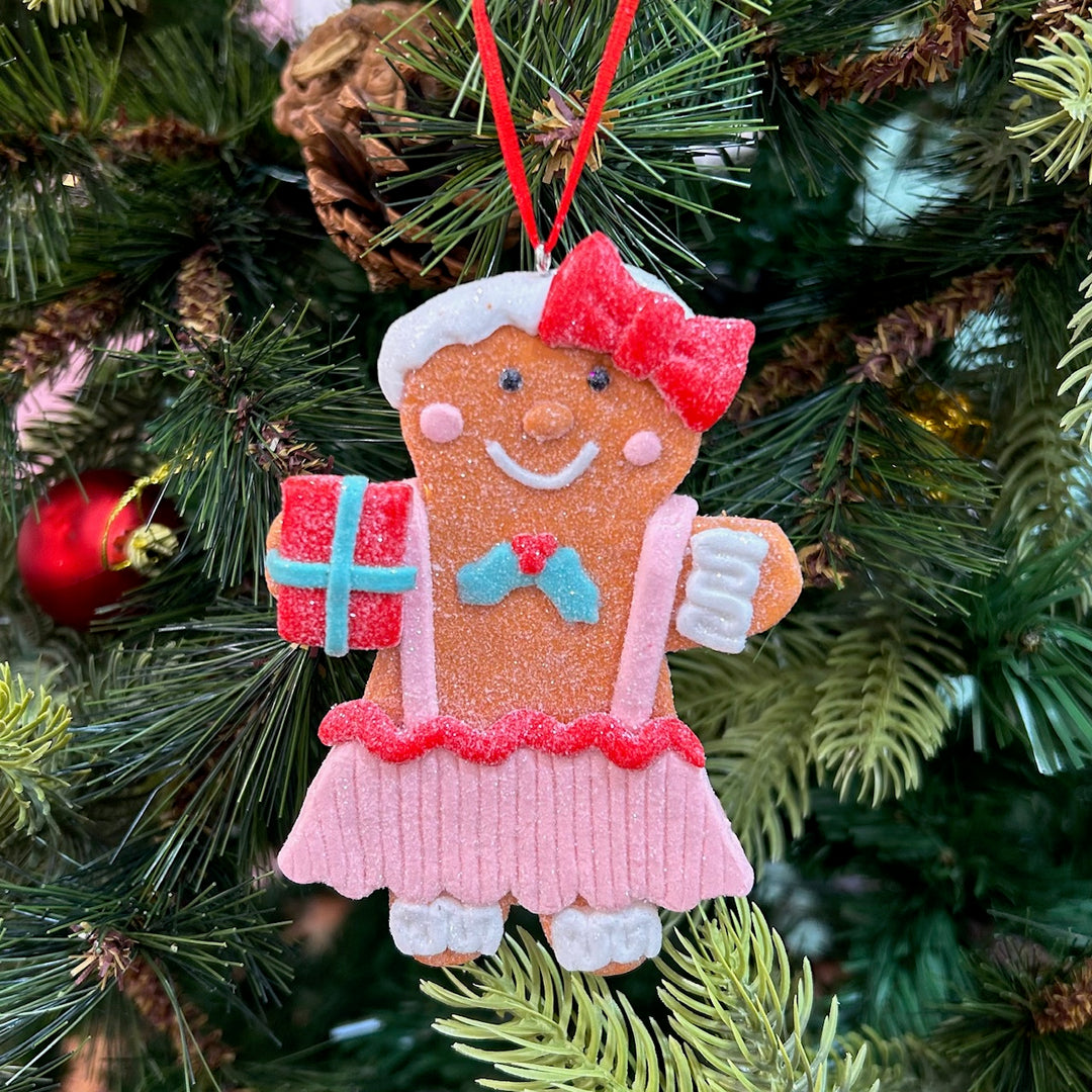 Babble Wrap Glitter Gingerbread Ornaments (Set of 2)