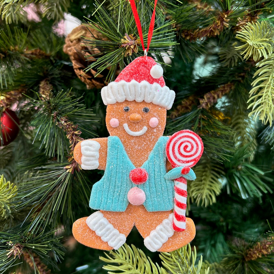 Babble Wrap Glitter Gingerbread Ornaments (Set of 2)