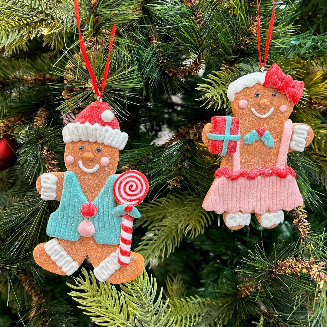 Babble Wrap Glitter Gingerbread Ornaments (Set of 2)