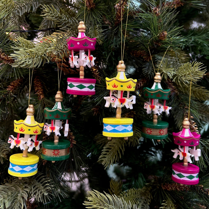 Babble Wrap Whirlwind Wonder Carousel Ornaments (Set of 6)
