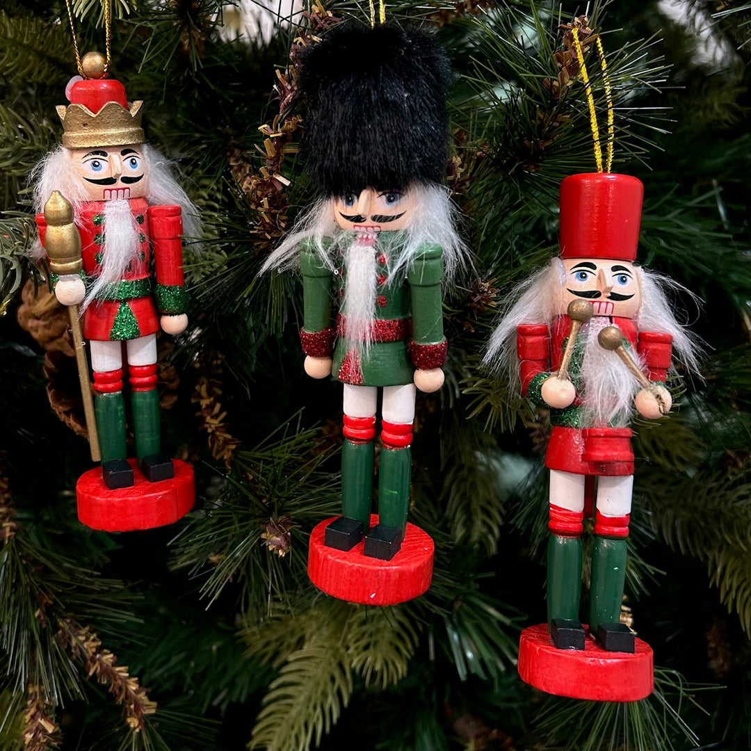 Babble Wrap Glitter Nutcracker Ornaments (Set of 3)