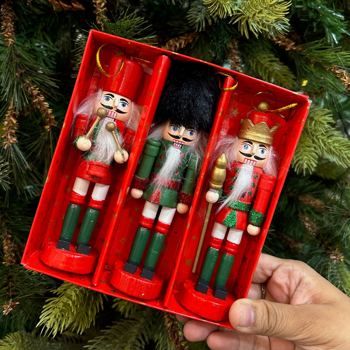 Babble Wrap Glitter Nutcracker Ornaments (Set of 3)
