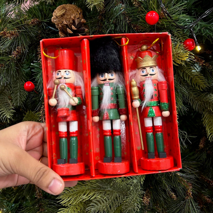 Babble Wrap Glitter Nutcracker Ornaments (Set of 3)