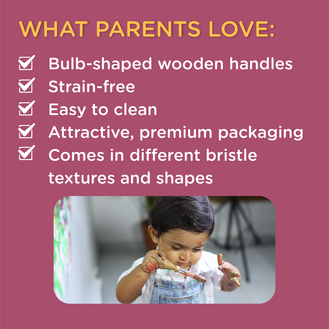 Dabble Jumbo Paint Brush Set | Ergonomically Designed Paint Brush For Toddlers