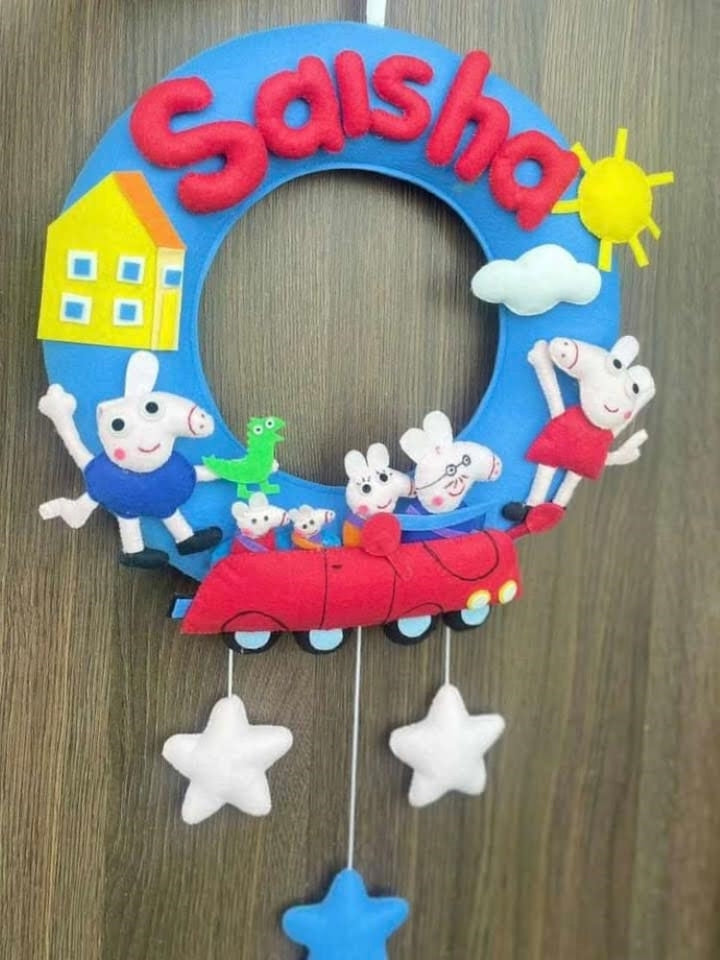 Junior Peppa Paradise Personalised Ring Name Hanging
