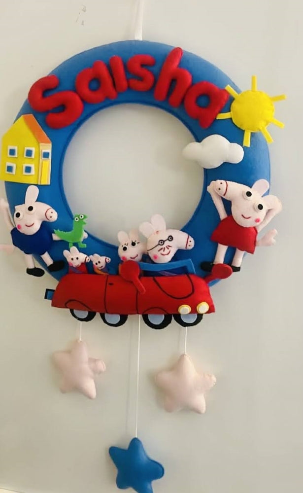Junior Peppa Paradise Personalised Ring Name Hanging