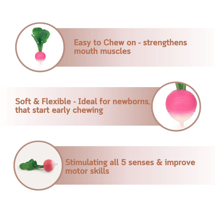 Ramona The Radish Natural Rubber Teether