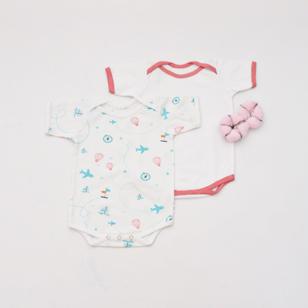Lil Travellers Bodysuits - Set Of 2