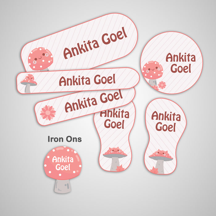Mushroom Name Labels - Complete/Split/Iron Ons Packs