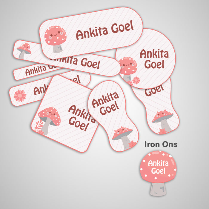 Mushroom Name Labels - Complete/Split/Iron Ons Packs