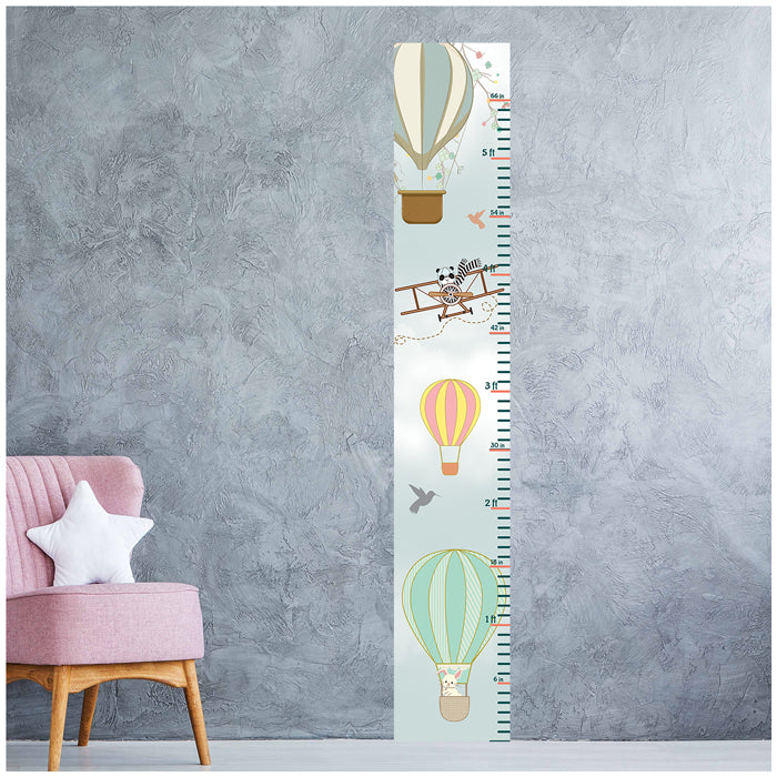 New Hot Air Balloon Height Chart Wall Sticker
