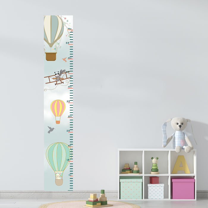 New Hot Air Balloon Height Chart Wall Sticker