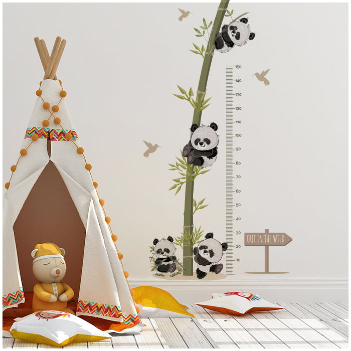Panda Height Chart Wall Sticker