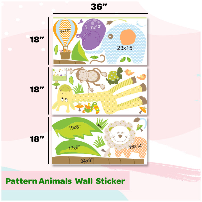 Pattern Animals Wall Sticker for Kids