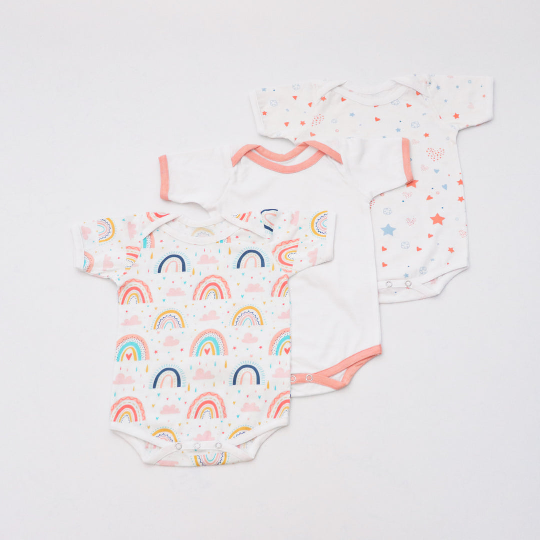 Peach Love Bodysuits - Set Of 3