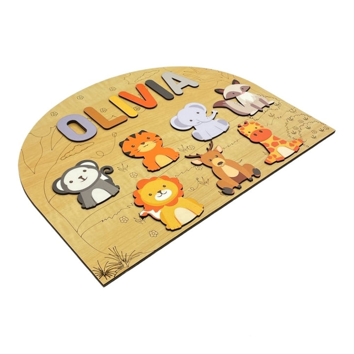 Personalised Wooden Name Puzzle- Wild Animals