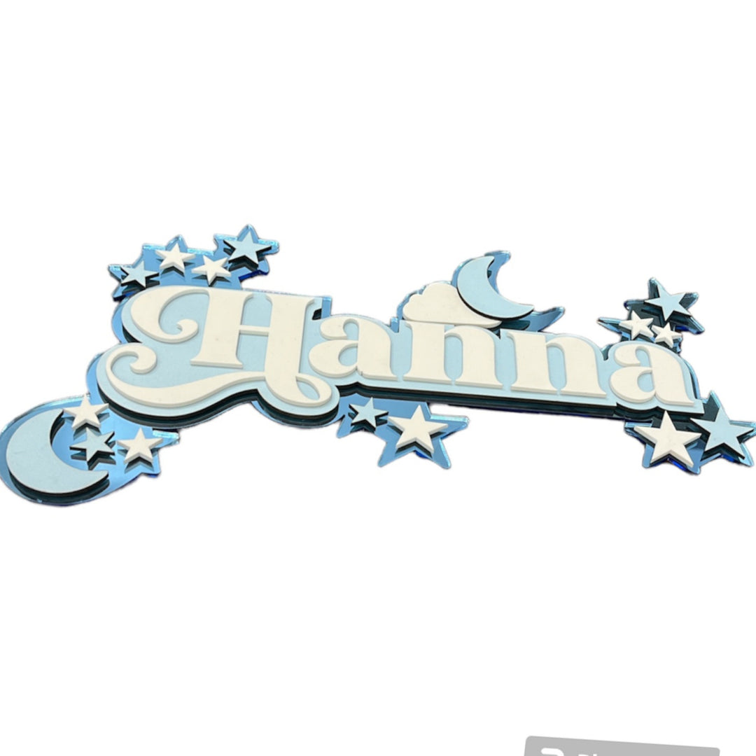 3 Layer Name Plaque- Moon Magic