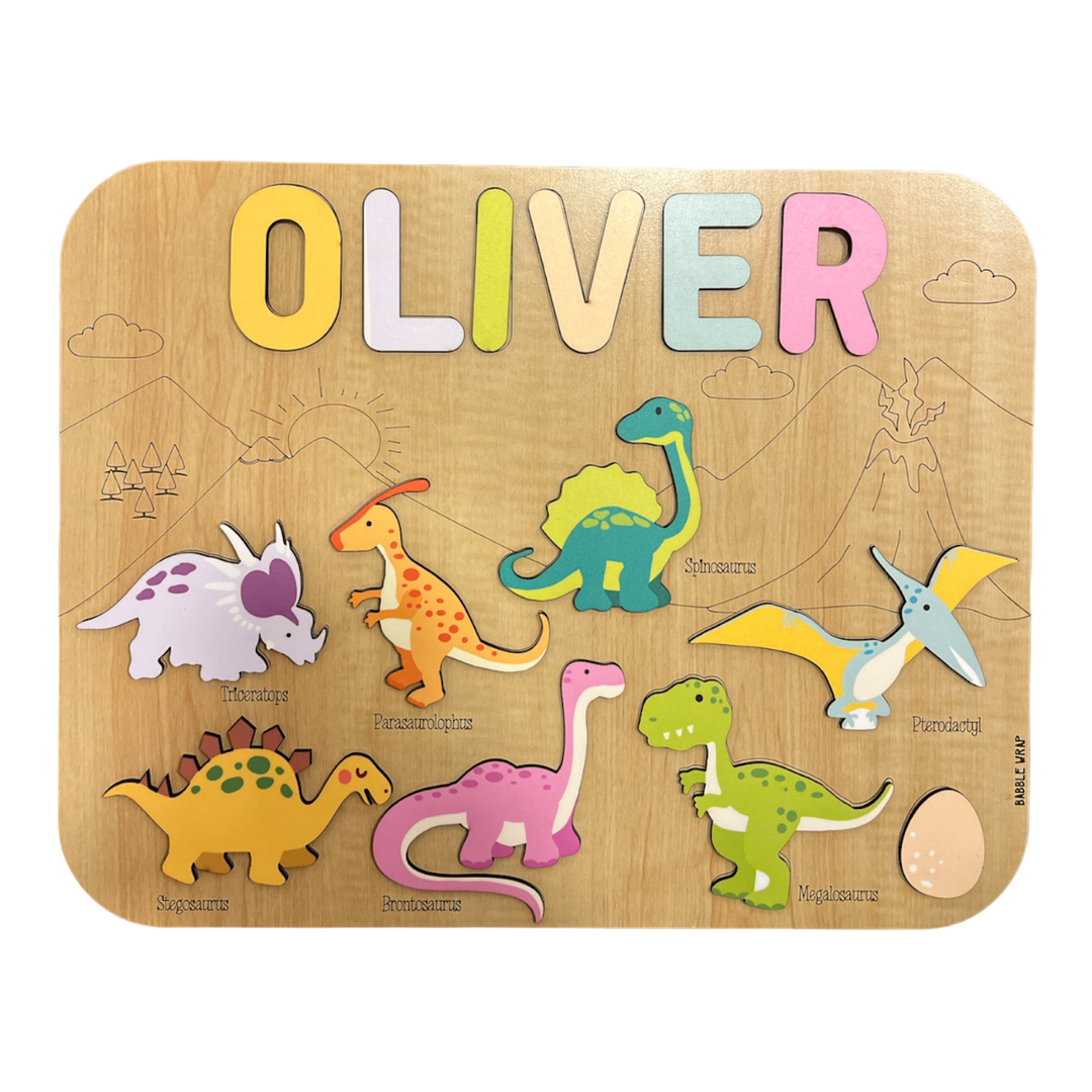 Personalised Wooden Name Puzzle- Dinosaurs