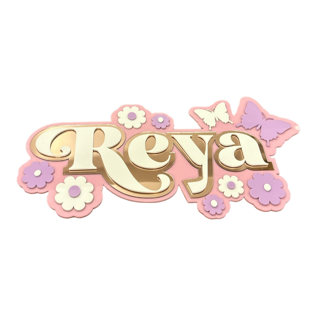 3 Layer Acrylic Name Plaque- Garden Grace