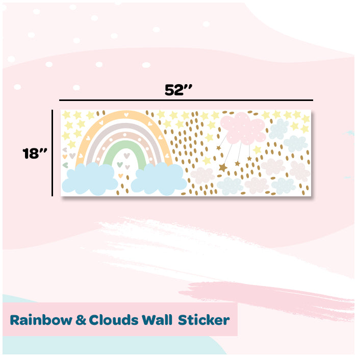 Rainbow And Clouds Wall Sticker