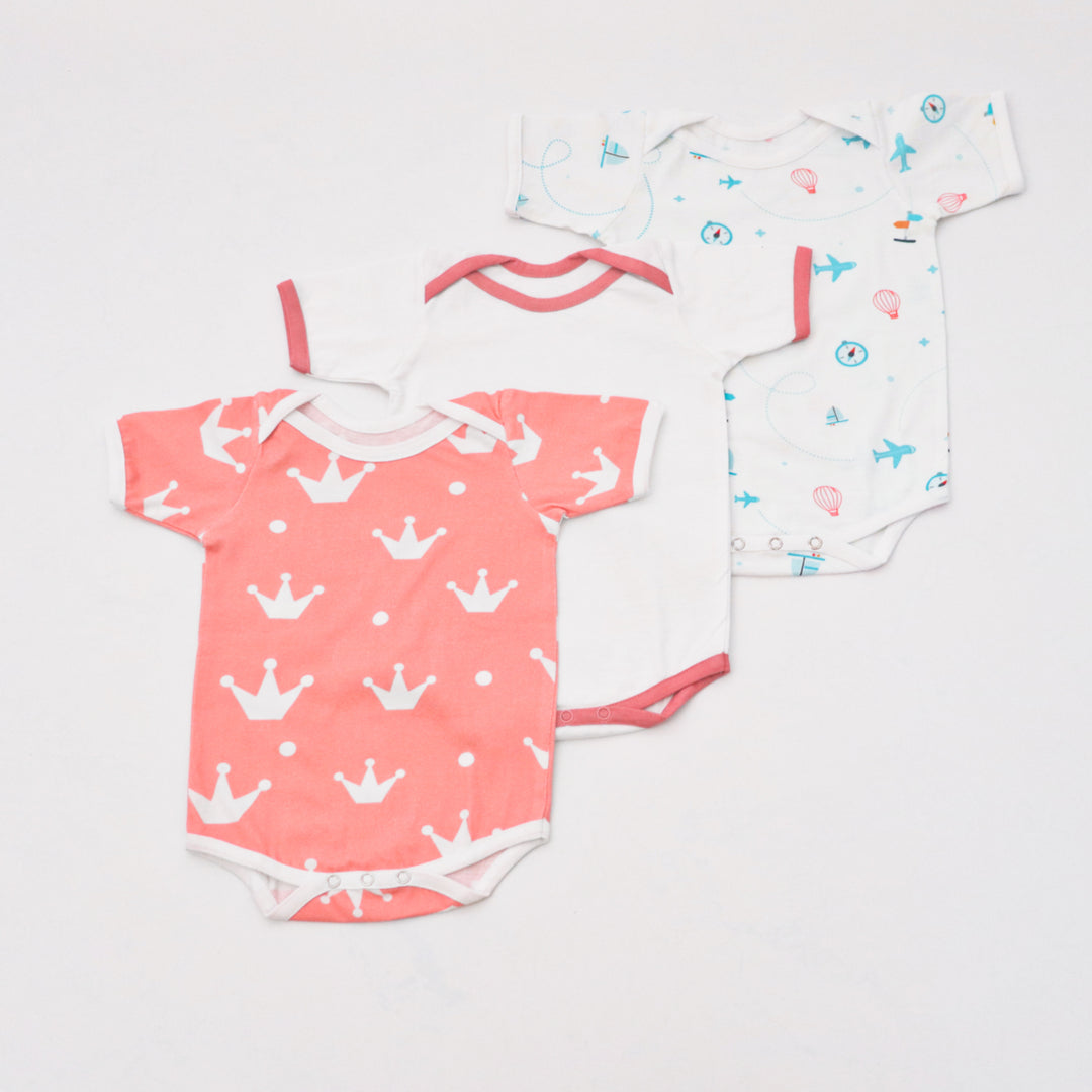 Red Love Bodysuits - Set Of 3